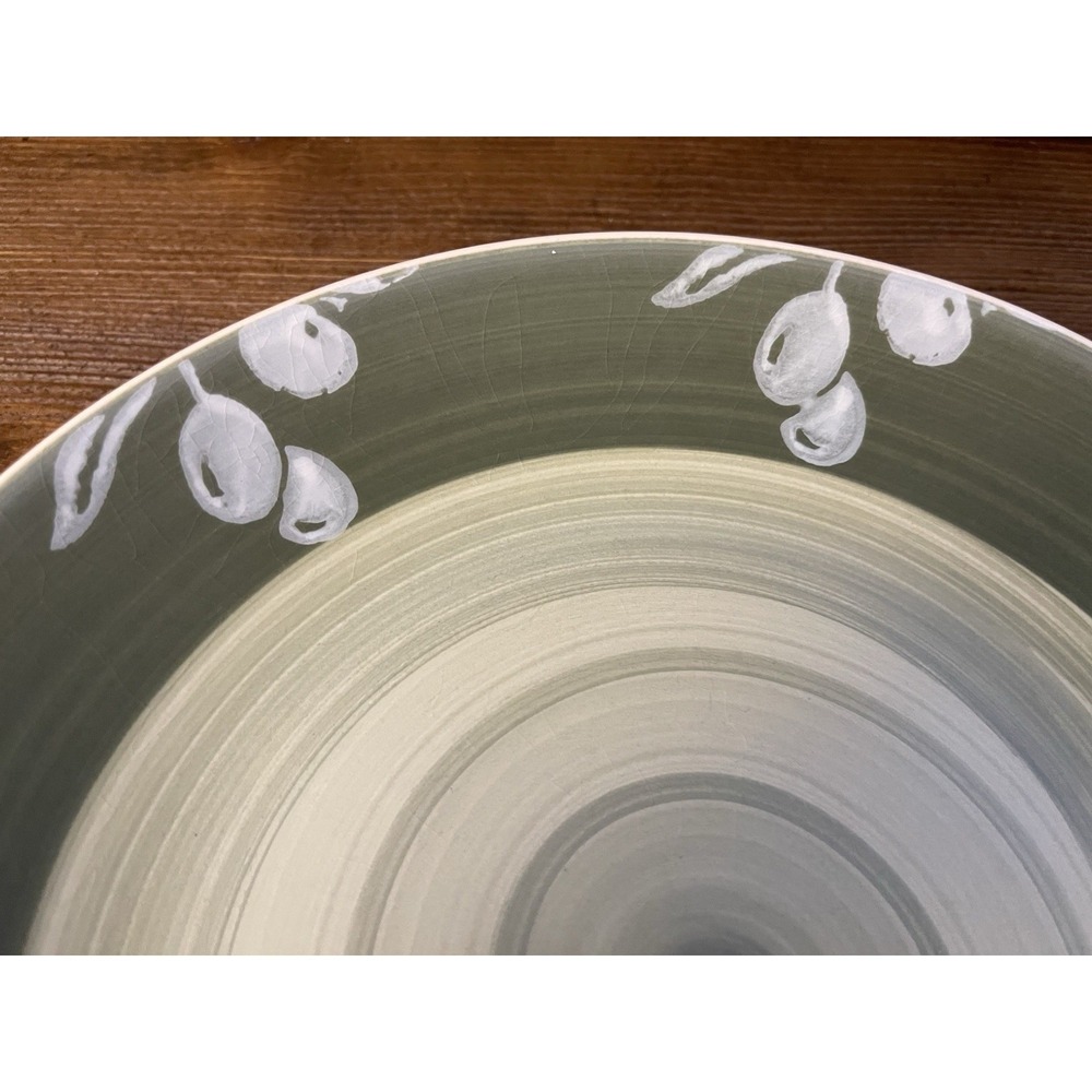 Villa Romana Hand Painted Green Olive 9 1/2" Pasta Bowls-Made In Italy-Set of 8 - Picture 5 of 7